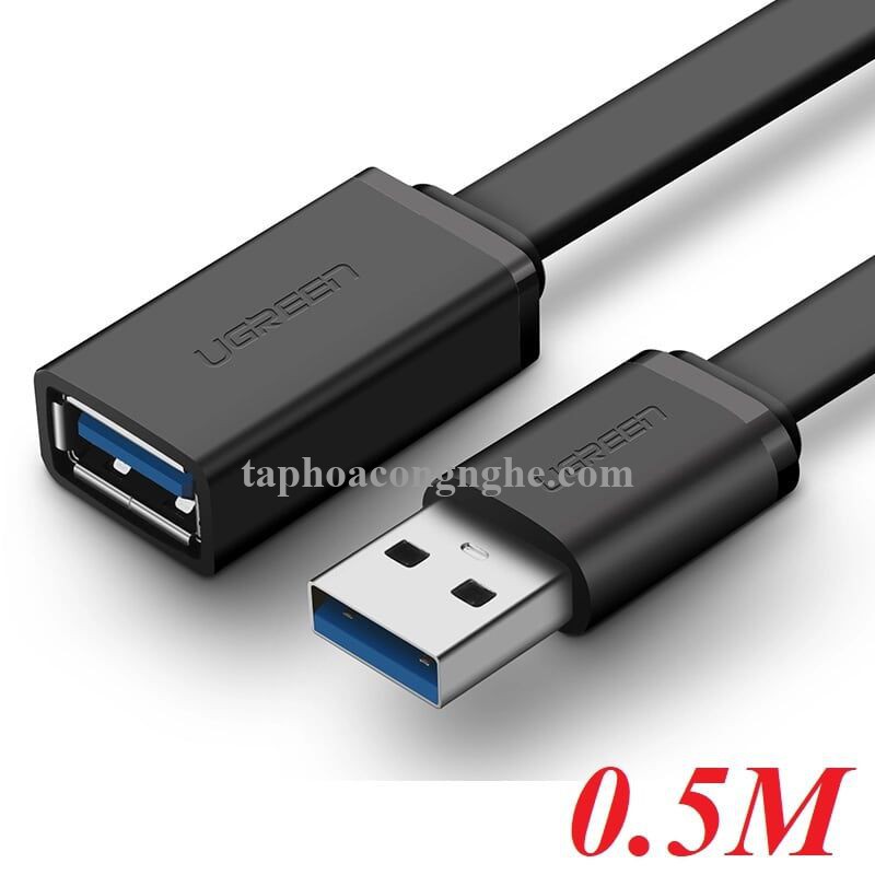 Ugreen 30128 0.5M màu Đen Cáp tín hiệu nối dài USB 3.0 dáng dẹt cao cấp US129 30030128